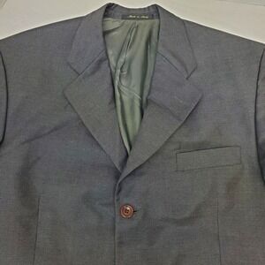 Pavone Reda Wool Blazer Men 42R Charcoal Gray 3 Button Made in Italy Luxury Wool